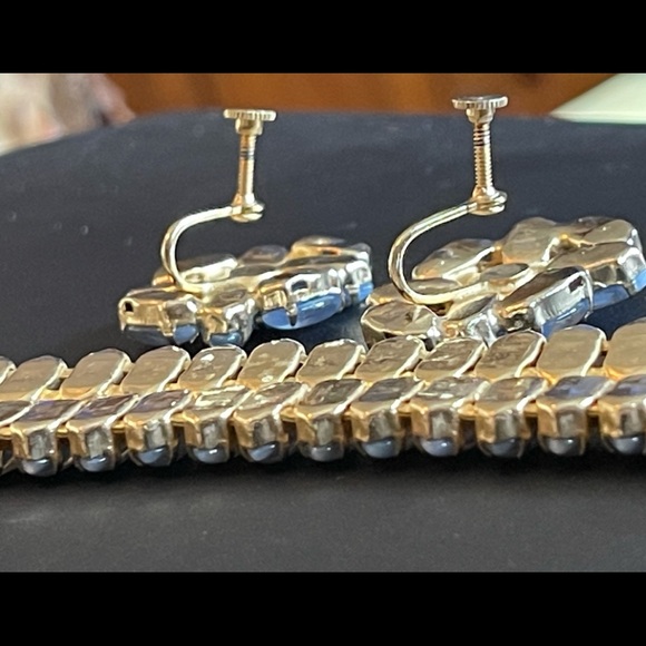 Blue Glass Opaline Demi Parure Bracelet & Earrings 😍 SET … oh, the COLOR 🤩 - Picture 16 of 17